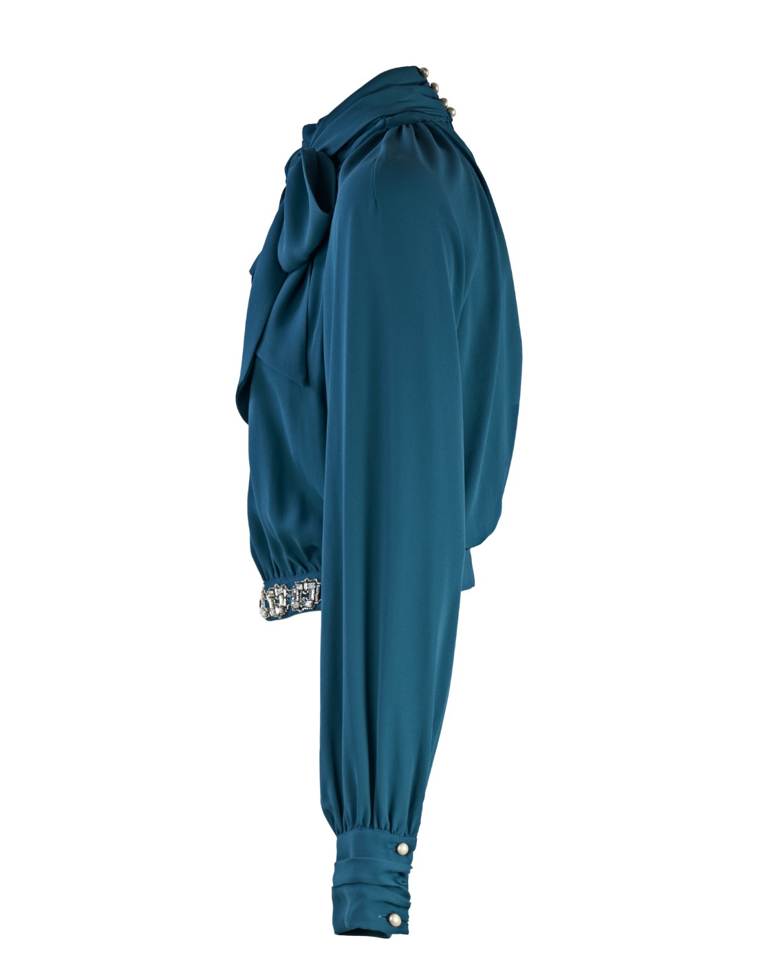 shop ELISABETTA FRANCHI Saldi Camicia: Elisabetta Franchi camicia in viscosa con strass.
Camicia in georgette drappeggia sul davanti con collo alto e foulard fiocco. 
Il punto vita è enfatizzato da un fascione impreziosito da un ricamo di strass.
Composizione: 100% Poliestere.
Fabbricato in Italia.. CA01137E2-804 number 7999329
